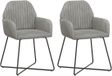 vidaXL Eetstoelen - 2 stuks - Fluweel - Lichtgrijs - 55 x 50 x 84 cm