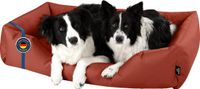 BedDog Medium Hondenbed – Hondenkussen - Hondenmand Hondensofa Wasbaar - Hondenbedden voor middelgrote honden - Hondenmand Alicante stof en Cordura HAZELNUT (steen)