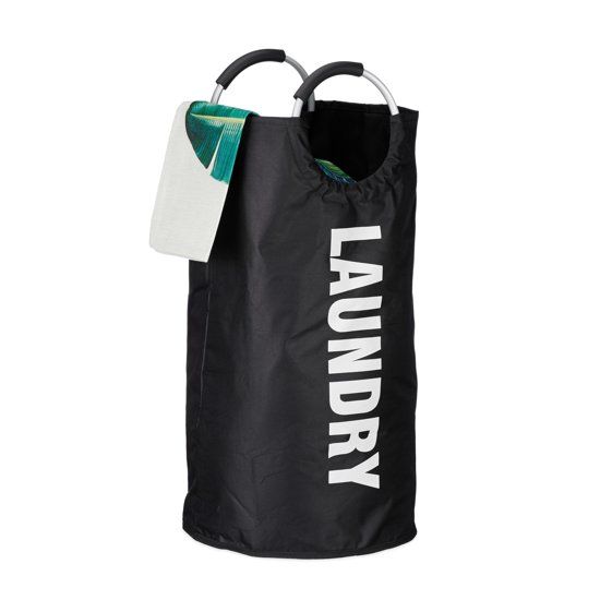 Relaxdays vouwbare wasmand met hengsel - 100 liter - wit