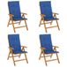 VidaXL Tuinstoel met kussens, 4 stuks, Polyester, Blauw