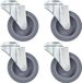 Roulettes à plaque 4 pcs 75 mm