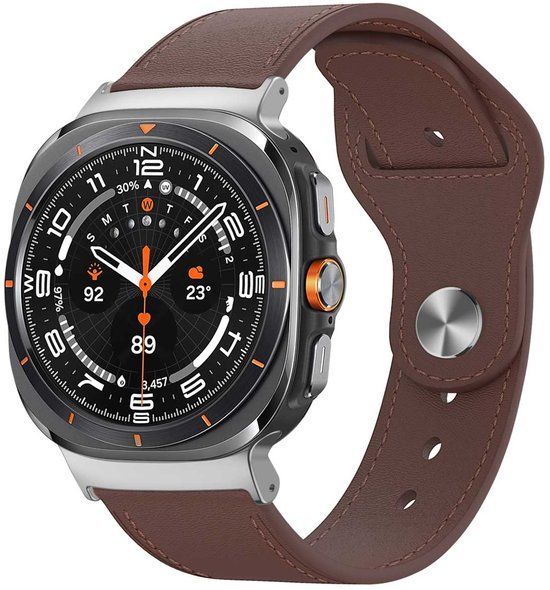 imoshion Ploonk B.V. Lederen bandje - Geschikt voor Samsung Galaxy Watch Ultra (2024/2025) - Donkerbruin