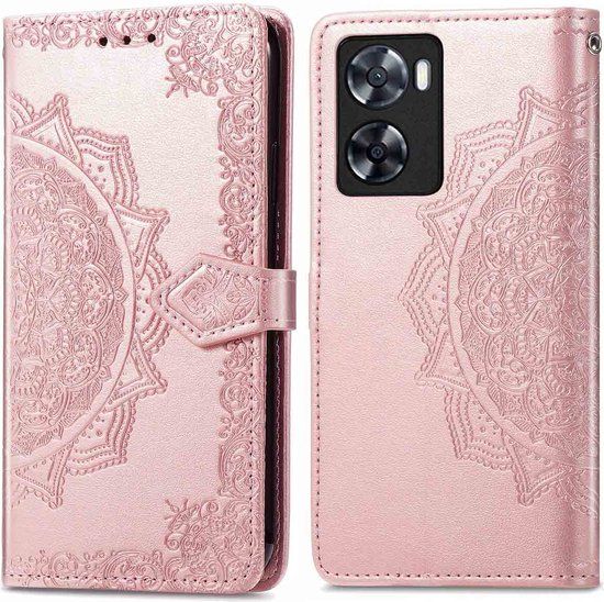 iMoshion Hoesje voor Oppo A57s / A57 - Mandala Bookcase - Rosé Goud