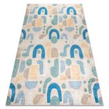 Bambino 61460 Tapis de bain antidérapant pour enfant Motif géométrique Beige/bleu 80 x 150 cm