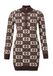 PINKO Robe en maille 'REIMS' beige clair / marron foncé