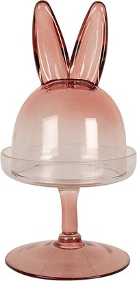 Clayre & Eef Stolp Ø 12x23 cm Roze Glas Rond Konijn