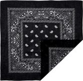Bandana Jonyx Bandana - Paisley - Boeren zakdoek - Vierkante sjaal - 54x54 cm - Hoofdband - Carnaval accessoire - Cowboy zakdoek - HipHop - 100% katoen - Zwart