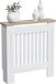 Merkloos MDF Radiatorombouw Wit Klein Verticale Lamellen Houten Bovenblad