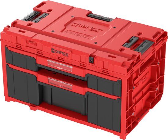 Qbrick System ONE Drawer 2 Plus Gereedschapskoffer 2.0 Rood Ultra HD modulaire gereedschapskoffer 587 x 380 x 340 mm
