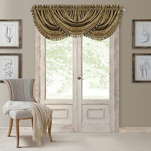 Elrene Home Fashions Antonia Verduisteringsgordijn - Goudkleurig Antiek-Look - 120 x 96 cm