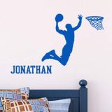 Gepersonaliseerde naamstickers | Aanpasbare naamsticker – Kinderkamerwanddecoratie | 2 vellen van 35 x 30 cm en 60 x 25 cm – marineblauw