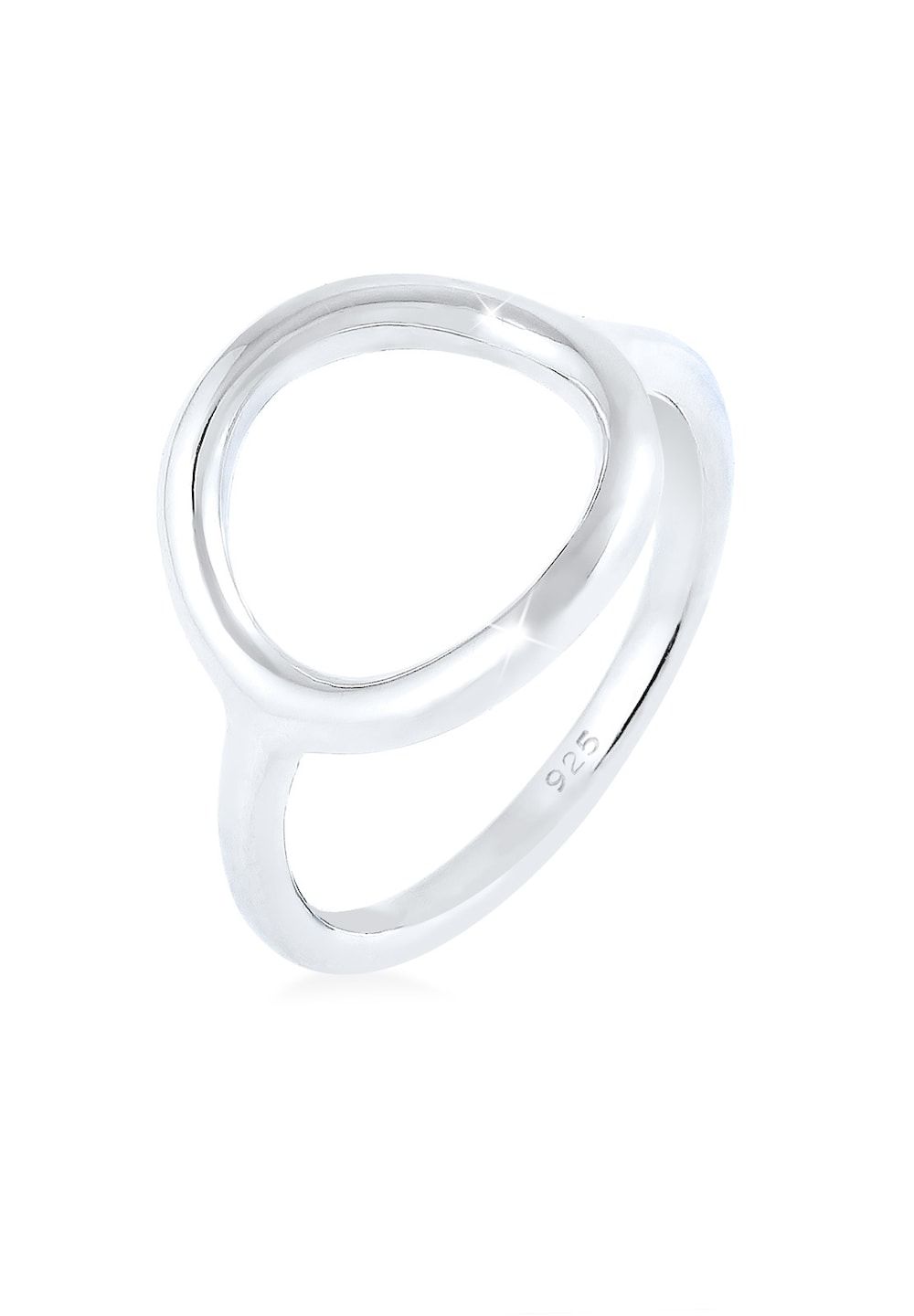 Elli Elli Ring Dames Cirkel Rond Geo Statement - 925 Sterling Zilver