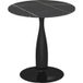 Table à manger ronde en acier laqué, plateau MDF mélamine, pieds antidérapants, 70 x 74 cm, noir