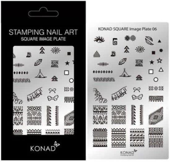 Konad Square nagel sjablonen 01 met 37 ' INDIAN STYLE ' nagel figuurtjes.
