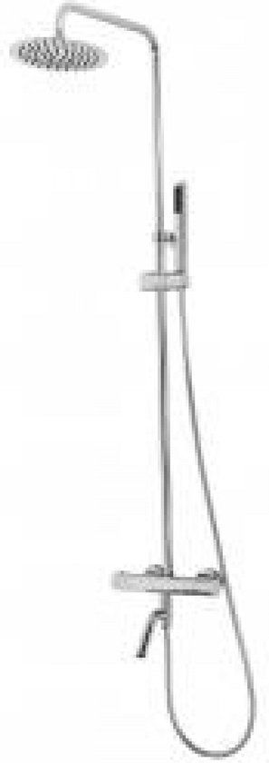 Wiesbaden Caral bad-opbouwset met thermostatische mengkraan chroom