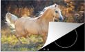 Merkloos KitchenYeah® Inductie beschermer 77x51 cm - Galopperende palomino Welsh pony - Inductie beschermer