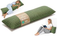 Totsy baby ASE Spolka Akcyjna Zijslaapkussen 40x145 cm afneembare hoes – ergonomisch lichaamskussen body pillow voor zijslapers Bouclé zacht ademend vormvast – OEKO-TEX gecertificeerd Olijfgroen