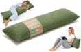 ASE Zijslaapkussen 40x145 cm afneembare hoes – ergonomisch lichaamskussen body pillow voor zijslapers Bouclé zacht ademend vormvast – OEKO-TEX gecertificeerd Olijfgroen