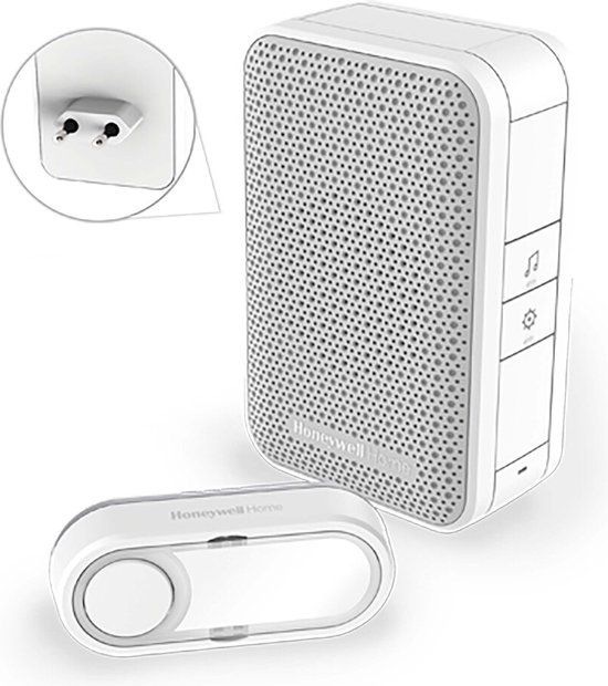 Honeywell DC311NP2 Draadloze Deurbel - Plug-in - 4 Melodieën - 84 dB - 150 meter - Wit