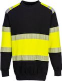 Portwest PW3 FR Modaflame HiVis klasse 1 Sweatshirt FR716 - Geel/Zwart - L