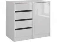 Vicco Sherry Dressoir – 80.2 x 76 cm Wit/wit hoogglans