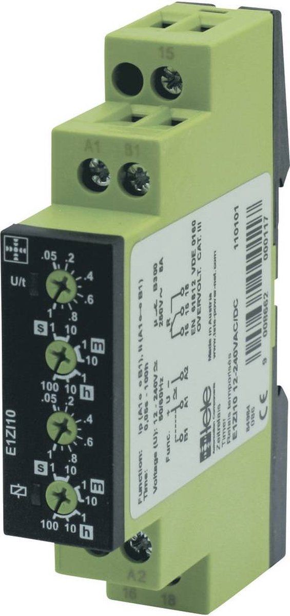 tele E1ZI10 Tijdrelais Multifunctioneel 12-240VAC/DC 1x wisselcontact