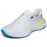 Skechers GO Golfschoenen voor heren, synthetisch, veterschoenen, wit/blauw/geel, maat 40