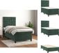vidaXL Boxspringbed met matras, donkergroen, 90x190 cm, fluweel