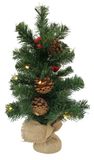 WatioWave kerstboom, led, ananas en ballen, rood, 45 cm