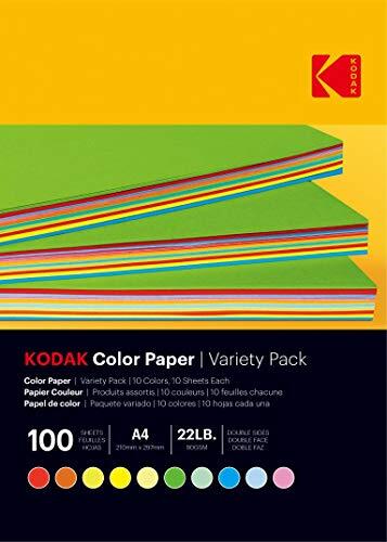 Kodak 9891300 vellen papier, gekleurd, 80 g/m², formaat A4 (21 x 29,7 cm), rood, oranje, geel, groen, blauw en roze