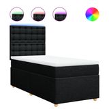 VidaXL Boxspringbed met matras, stof, zwart, 120x190 cm