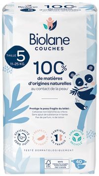 Biolane Couches Naturelles Taille 5 (11-25 Kg) 40 Pièces