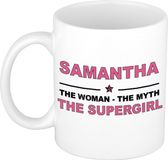 Bellatio Decorations Naam cadeau Samantha - The woman, The myth the supergirl koffie mok / beker 300 ml