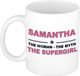 Bellatio Decorations Naam cadeau Samantha - The woman, The myth the supergirl koffie mok / beker 300 ml