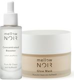 mellow NOIR Anti-Rimpel Nachtverzorgings Duo – Hyaluronserum met Dagelijkse Nachtcrème – Direct Verstevigend, Vermindert Zichtbare Poriën & Roodheid – Voor Gladdere Huid