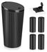 Poubelle de voiture avec couvercle - Mini poubelle - Noir - Étanche - 4 rouleaux de sacs poubelles