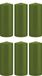 Trend Candles Cilinderkaars/stompkaars - 6x - olijfgroen - 8 x 20 cm - 119 branduren
