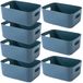 Set de 7 boîtes de rangement en plastique avec poignées, adapté pour cuisine et salle de bain