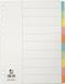 Q-CONNECT tabbladen, A4, karton, 11-gaatsperforatie, 10 tabs, geassorteerde kleuren 25 stuks