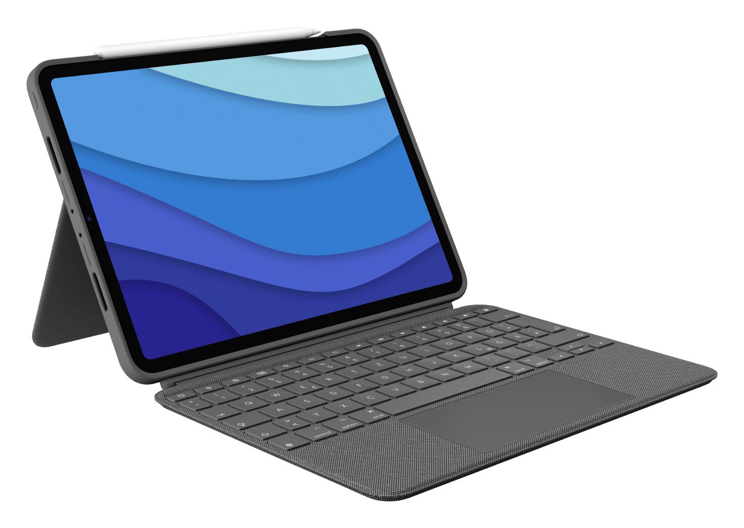 Logitech Combo Touch - Toetsenbord - QWERTZ - Duits - Grijs - voor iPad Pro 11"