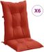 vidaXL Stoelkussens Hoge Rug 120x50x7 cm Stof Gemêleerd Rood - Set van 2