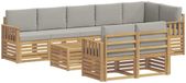 vidaXL - Canapé d'angle - 8 places - Blanc et gris clair - Polyester