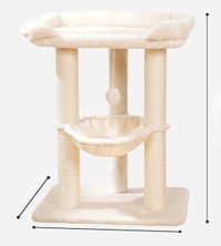 Shenzhen Haorui Industrial Technology Co., Ltd. Poteau griffoir chat 112 cm hauteur (beige/blanc)