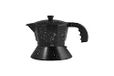 HOME 9011003 espressokoker van aluminium, decoratie Stone Tazze 3 mokka, 3 cups, zwart