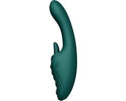 Zalo Ares Likkende G-Spot Rabbit Vibrator Verwarmend App Control Smaragd Groen