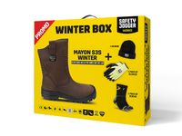 Safety Jogger Winterbox | Mayon S3S veiligheidslaars + sokken + handschoenen + muts | Donkerbruin | Maat 41