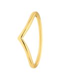 Lucardi Dames Zilveren goldplated ring V-vorm rhodiumplated - Ring - 925 Zilver - Goudkleurig - 18.5 / 58 mm