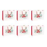Eurowrap Excellia X-30876-6Cpack geschenkzakjes, 37,3 x 11,8 x 27,5 cm, Hohoho op rode achtergrond