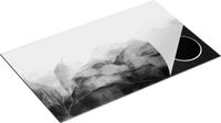 Chefcare Inductie Beschermer Abstracte Kunst - Blauw Wit Marmer - Zwart Wit - 85x50 cm