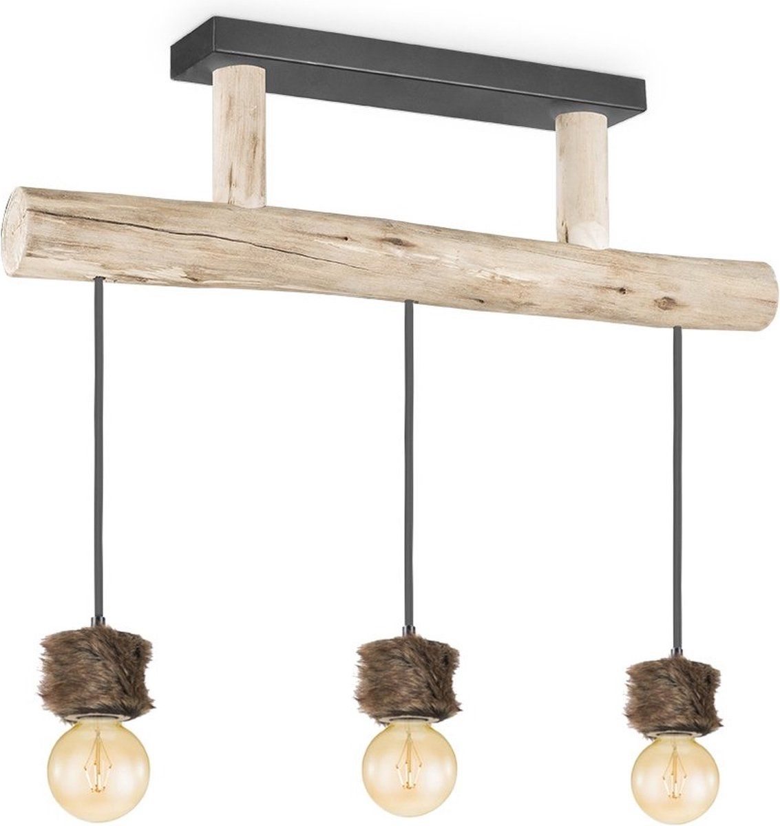 Home Sweet Home hanglamp Furdy - 3L - hout - bruin